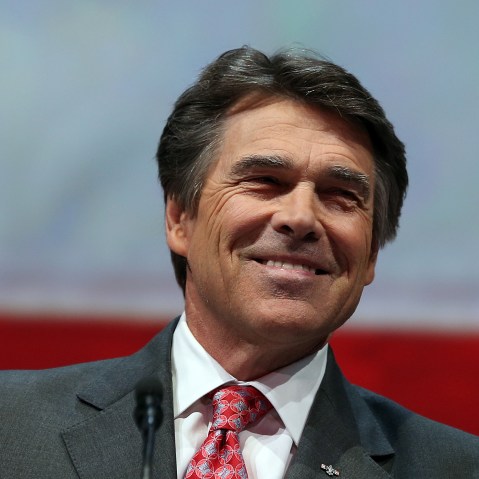 Texas Gov. Rick Perry speaks during the 2013 NRA Annual Meeting and Exhibits at the George R. Brown Convention Center on May 3, 2013 in Houston, Texas.  More than 70,000 people are expected to attend the NRA's 3-day annual meeting that features nearly...