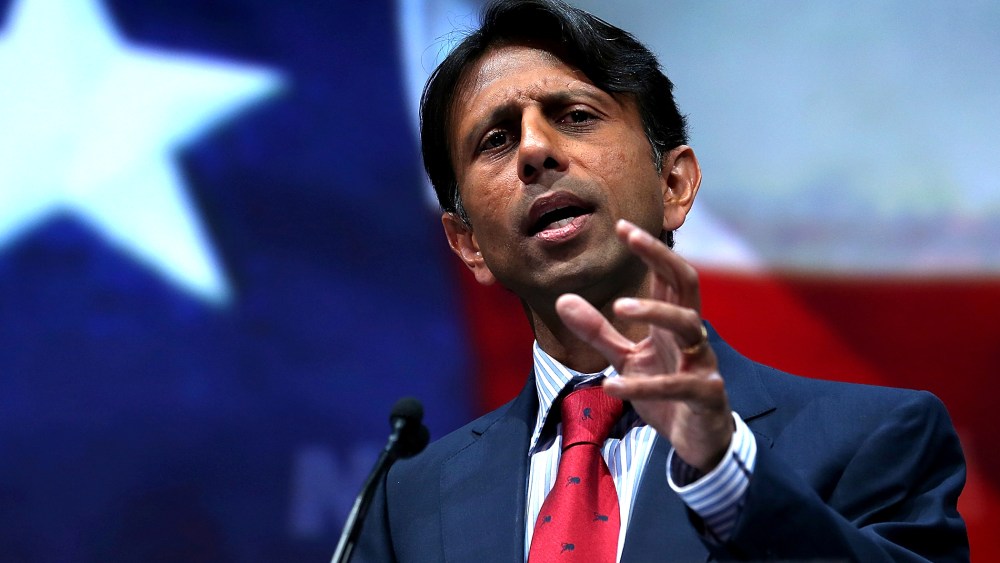 Louisiana governor Bobby Jindal speaks during an event, May 3, 2013, in Houston, Texas.