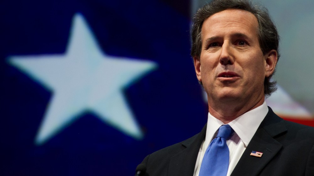 Former Republican presidential hopeful  Rick Santorum of Pennsylvania addresses the NRA annual Convention on May 3, 2013 in Houston, Texas. (Photo by Karen Bleier/AFP/Getty Images)