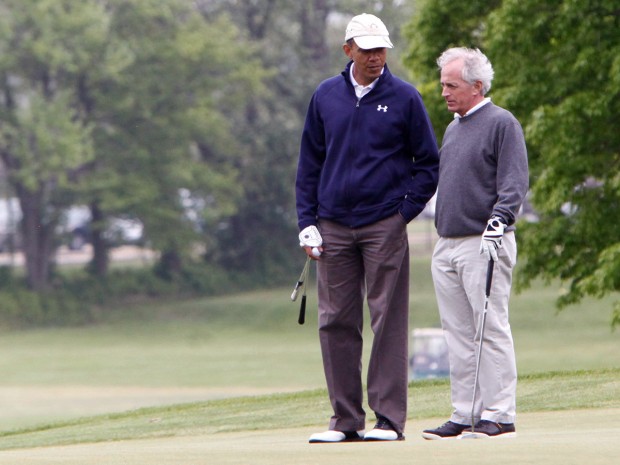 Barack Obama Plays Golf with Senators
