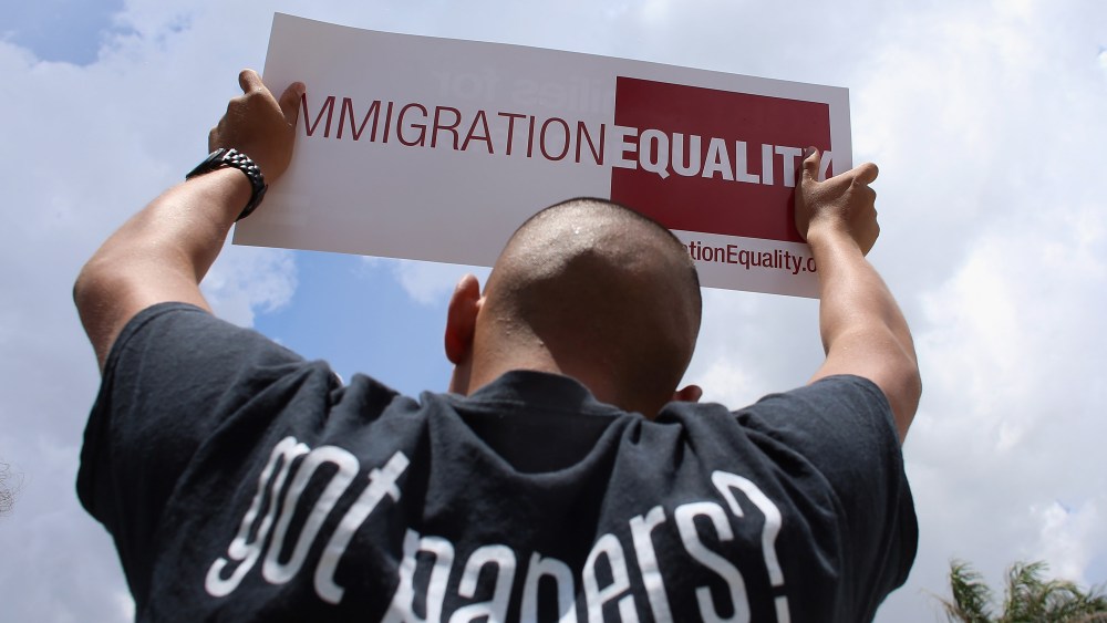 Protesters in front of Sen. Marco Rubio's (R-FL) office on May 22, 2013 in Doral, Florida.   (Photo by Joe Raedle/Getty Images)