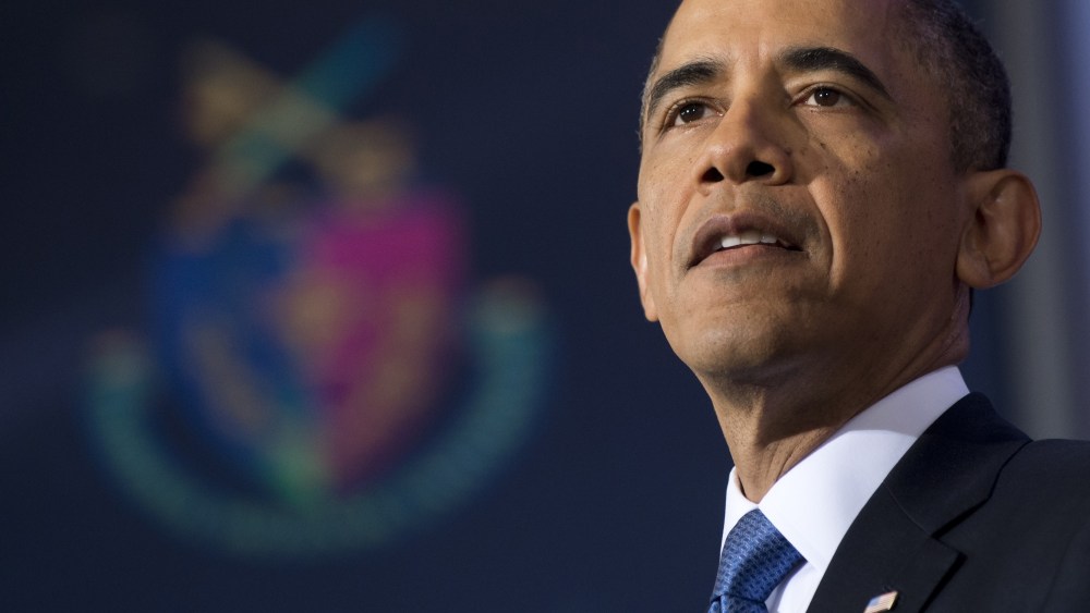 President Barack Obama speaks about his administration's drone and counterterrorism policies at the National Defense University in Washington, DC, May 23, 2013. (Photo by Saul Loeb/AFP/Getty Images)