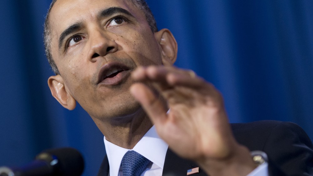 US President Barack Obama speaks about his administration's drone and counterterrorism policies, as well as the military prison at Guantanamo Bay, at the National Defense University in Washington, DC, May 23, 2013. Obama said Thursday he had signed new...