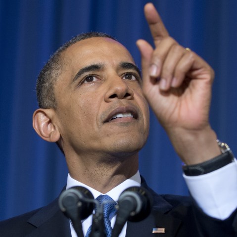 US President Barack Obama speaks at the National Defense University in Washington, DC, May 23, 2013. (Photo by Saul Loeb/AFP/Getty Images)