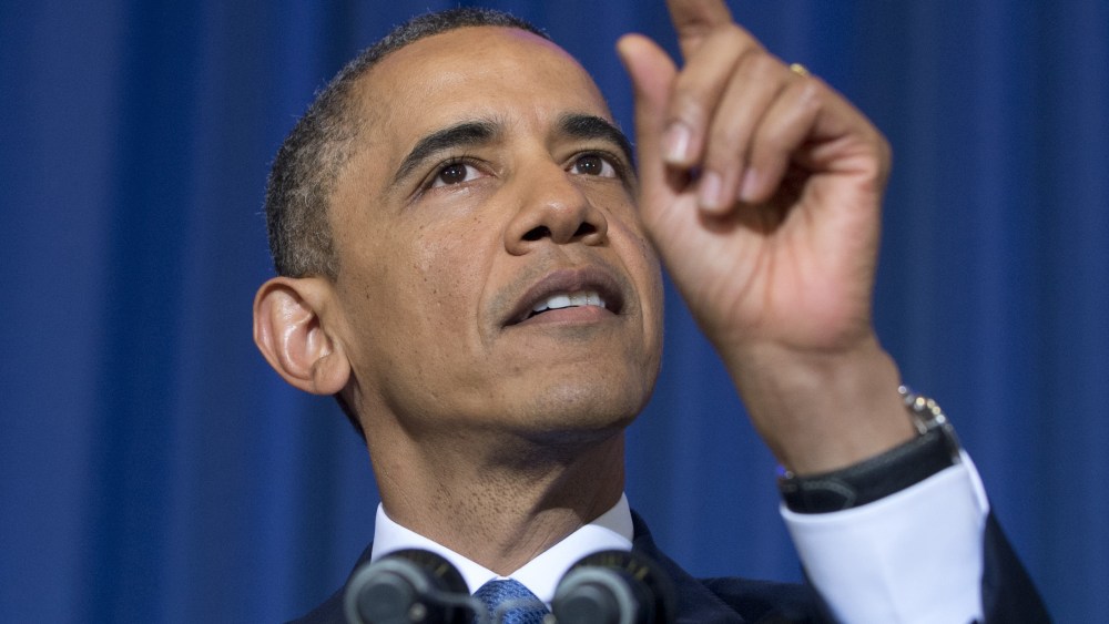 US President Barack Obama speaks at the National Defense University in Washington, DC, May 23, 2013. (Photo by Saul Loeb/AFP/Getty Images)