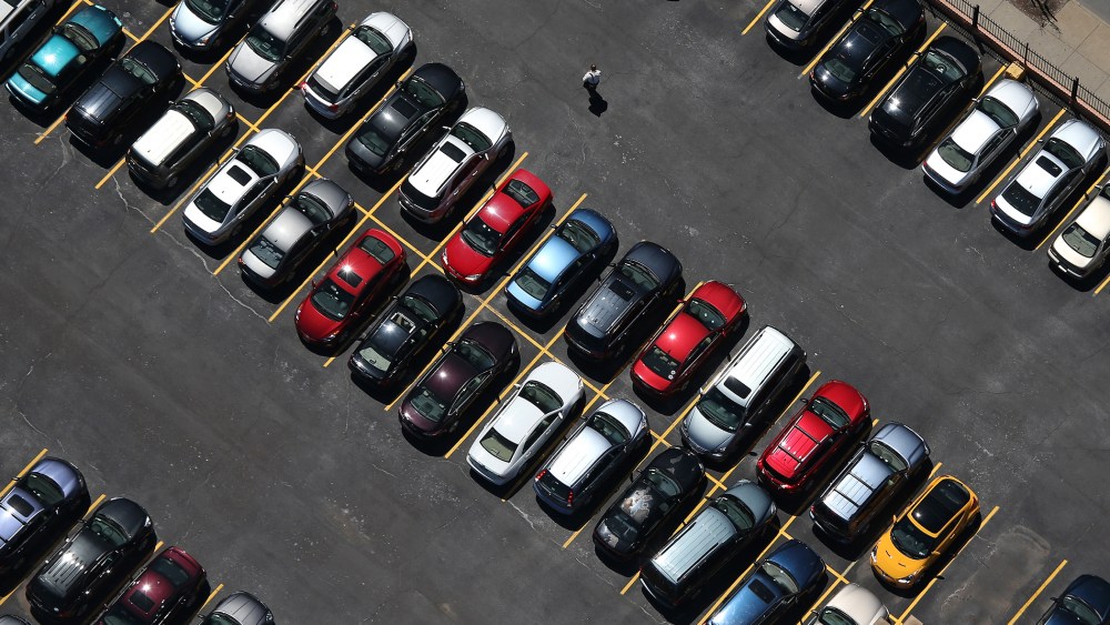 A man walks through a parking lot on June 4, 2013 in Buffalo, New York, near the U.S.-Canada border.