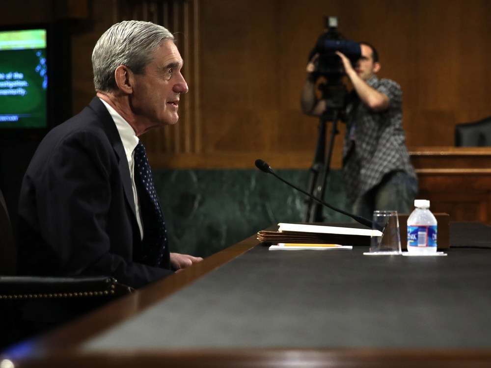 FBI Director Robert Mueller testifies during a hearing before the Senate Judiciary Committee June 19, 2013 on Capitol Hill in Washington, DC. The committee held a hearing on "Oversight of the Federal Bureau of Investigation."  (Photo by Alex Wong/Getty...