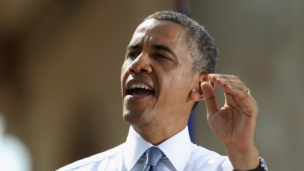 President Obama speaks at the Brandenburg Gate on June 19, 2013 in Berlin, Germany. (Photo by Sean Gallup/Getty Images)