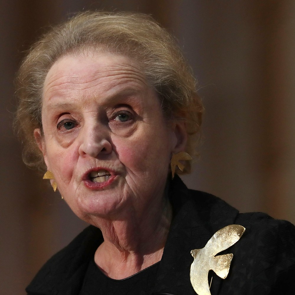 Image: Former U. S. Secretary of State Madeline Albright speaks in Washington
