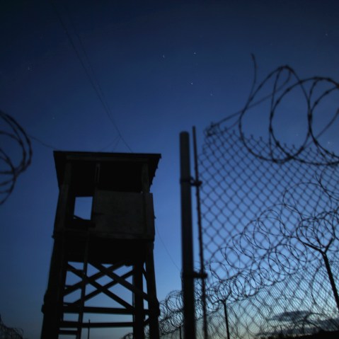 A watch tower is seen in the currently closed Camp X-Ray which was the first detention facility to hold enemy combatants at the U.S. Naval Station on June 27, 2013 in Guantanamo Bay, Cuba. (Photo by Joe Raedle/Getty)