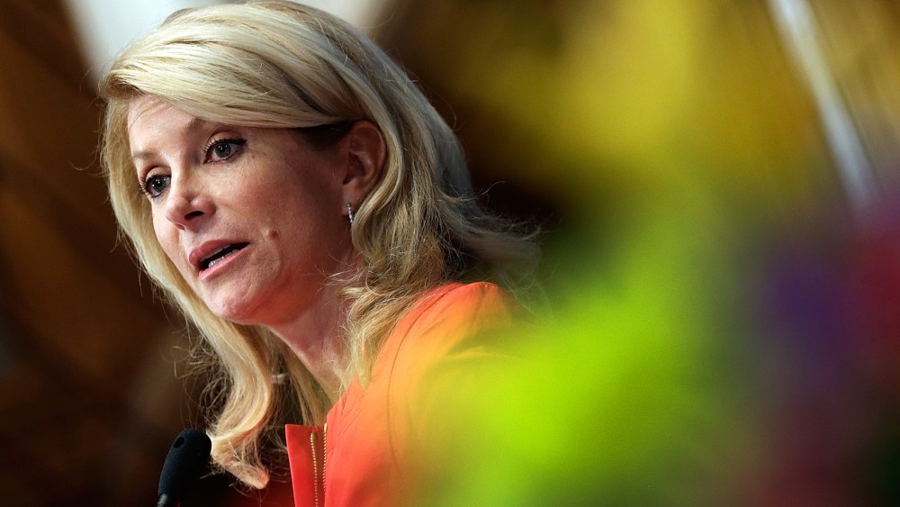 Texas State Sen. Wendy Davis (D) speaks at the National Press Club, Aug. 5, 2013 in Washington, DC.
