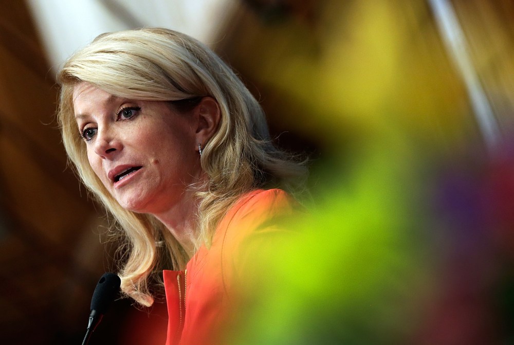 Texas State Sen. Wendy Davis (D) speaks at the National Press Club, Aug. 5, 2013 in Washington, DC.
