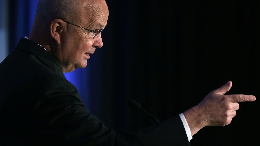 Michael Hayden, former director of the National Security Agency (NSA), speaks during a conference hosted by the Bipartisan Policy Center on Aug. 6, 2013 in Washington, DC.
