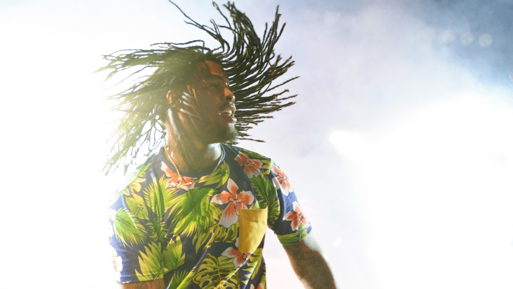Waka Flocka Flame performs on stage on Day 3 of Reading Festival 2013 at Richfield Avenue on Aug. 25, 2013 in Reading, England. (Photo by Joseph Okpako/Redferns/Getty)