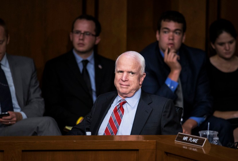 John McCain listens during Syria hearing - Ali vitali - 09/3/2013
