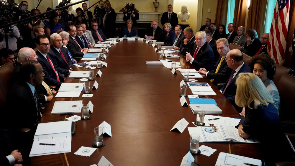 Image: U.S. President Trump holds a cabinet meeting at the White House in Washington