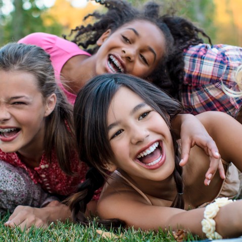 Image: Girls playing outside
