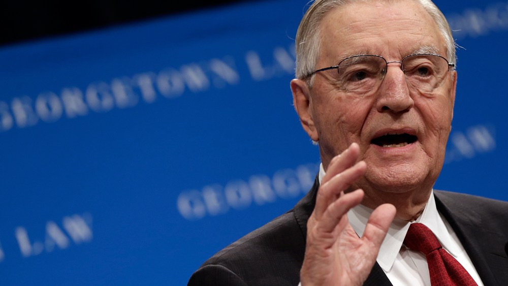 Former U.S. Vice President Walter Mondale speaks at a Georgetown University Law Center discussion on Sept. 24, 2013 in Washington, DC.