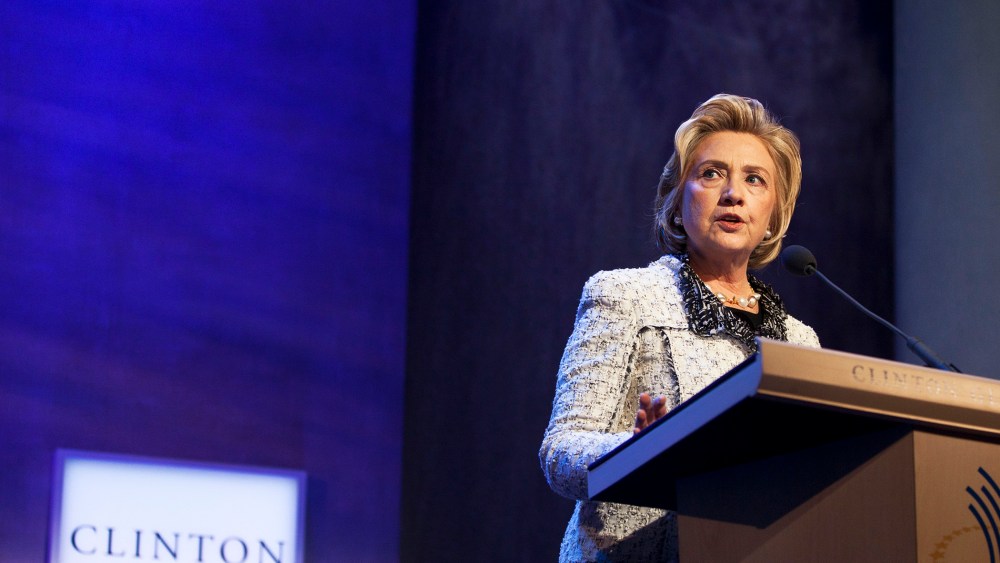 Former U.S. Secretary of State Hillary Clinton speaks during the annual Clinton Global Initiative (CGI) meeting on Sept. 25, 2013 in New York, N.Y. (Photo by Ramin Talaie/Getty)
