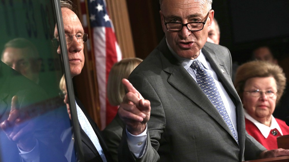 Senate Democratic Leaders Hold News Conference At The Capitol