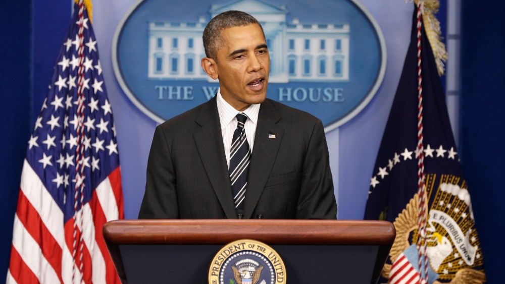 President Obama Makes Statement In Brady Briefing Room