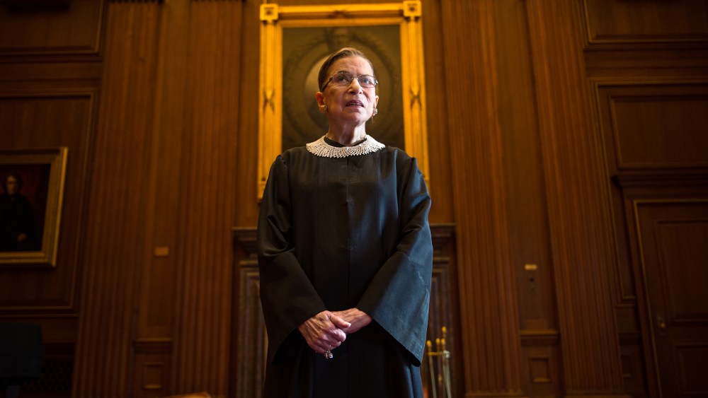 Supreme Court Justice Ruth Bader Ginsburg is photographed in the East conference room at the U.S. Supreme Court in Washington, D.C., on Aug., 30, 2013. (Photo by Nikki Kahn/The Washington Post/Getty)