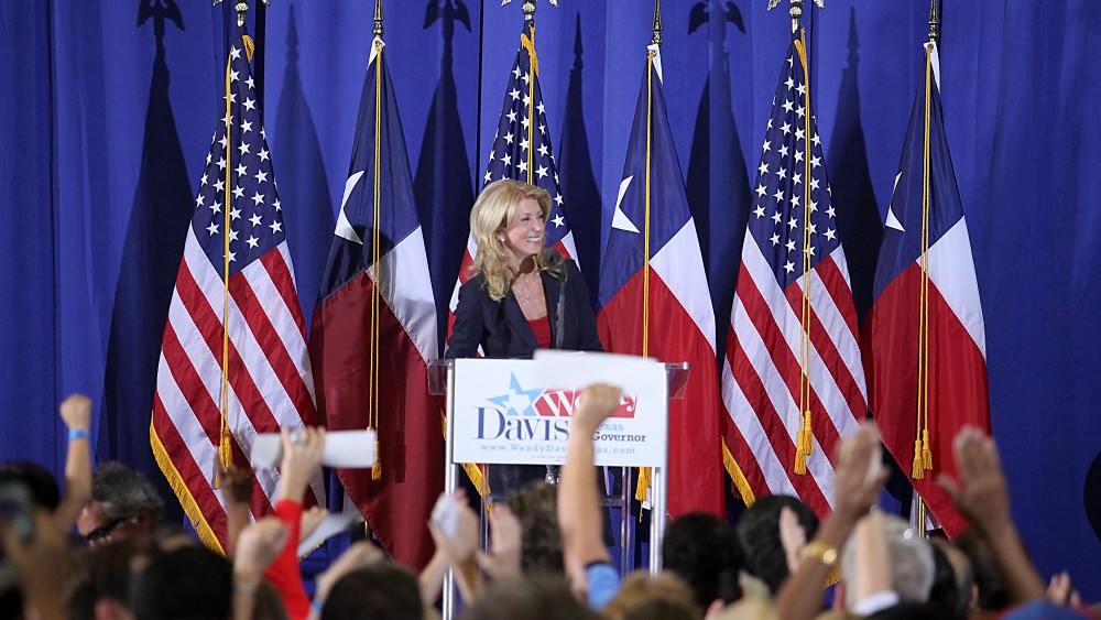 Texas State Sen. Wendy Davis (D) announces her intentions to run for Texas Governor, Haltom City, Texas, October 3, 2013.