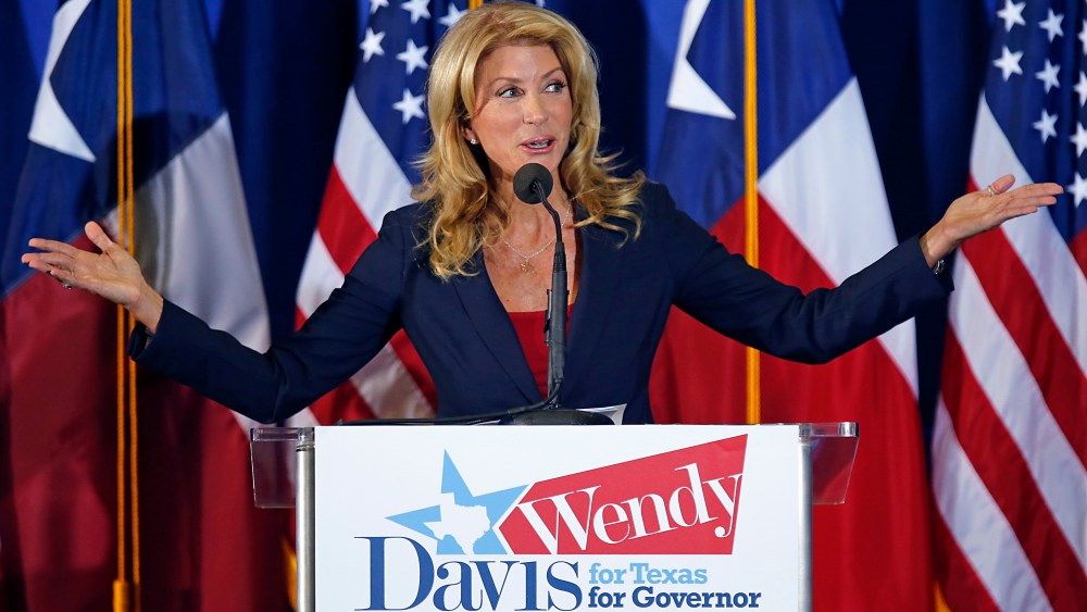 Texas State Sen. Wendy David at the W.G. Thomas Coliseum in Haltom City, TX, October 3, 2013.