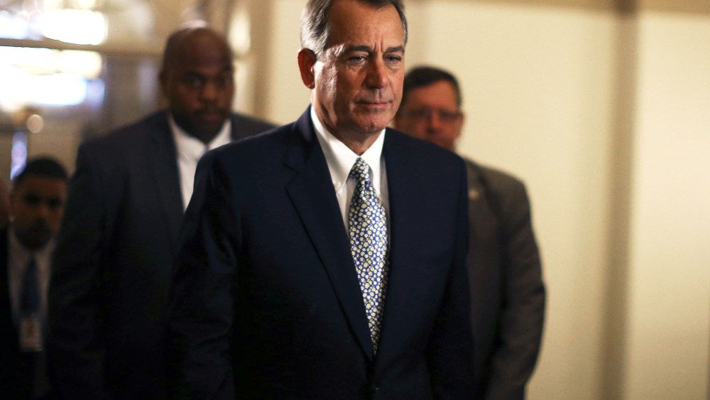 House Speaker John Boehner arrives for work at the U.S. Capitol, October 7, 2013 in Washington, DC.