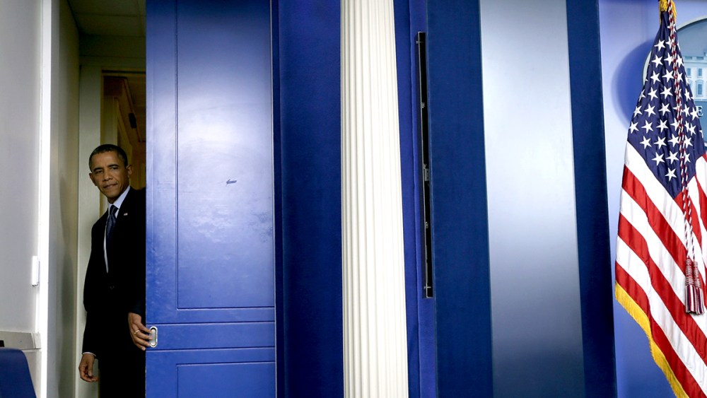President Obama Speaks To The Media In Brady Press Briefing Room