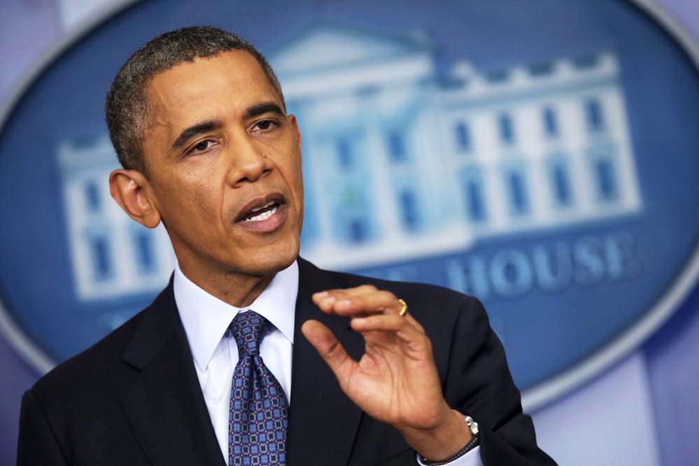 U.S. President Barack Obama speaks during a press conference in the Brady Press Briefing Room of the White House on October 8, 2013 in Washington, DC.