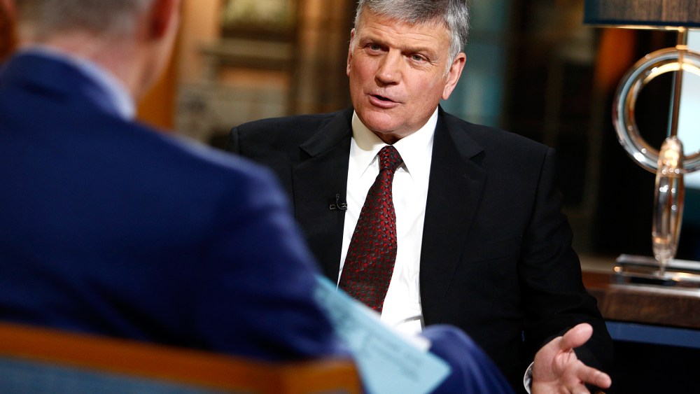 Franklin Graham appears on NBC News' "Today" show. (Photo by Peter Kramer/NBC/Getty)
