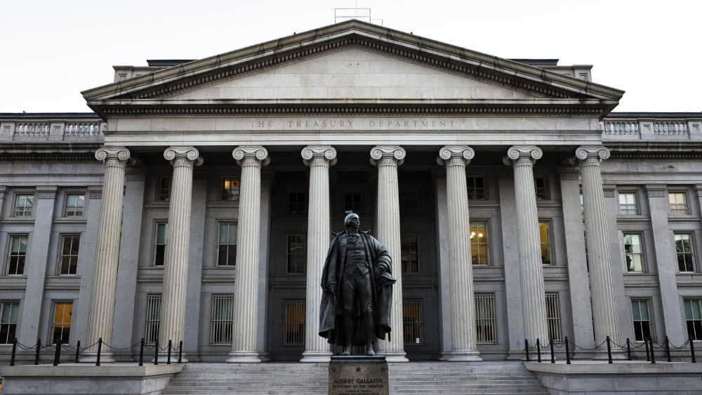 The U.S. Treasury on Pennsylvania Avenue in Washington, D.C. (Photo by Mandel Ngan/AFP/Getty)