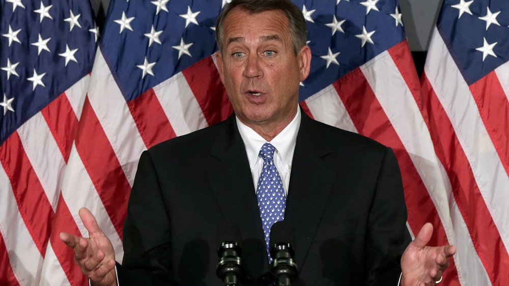 The empty hand of Speaker of the House John Boehner (R-OH), October 23, 2013.
