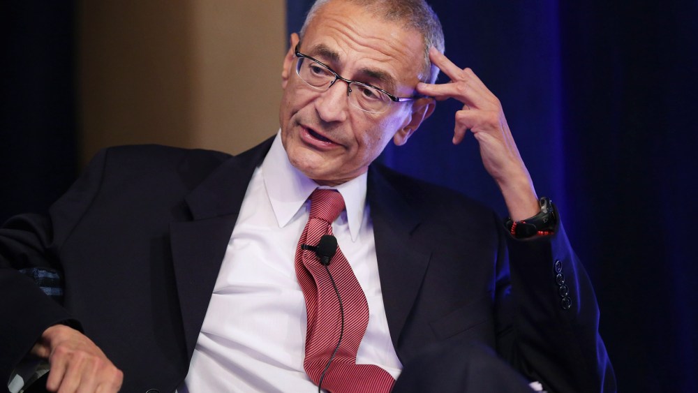 John Podesta moderates a panel discussion at the St. Regis Hotel in Washington, DC., Oct. 24, 2013.