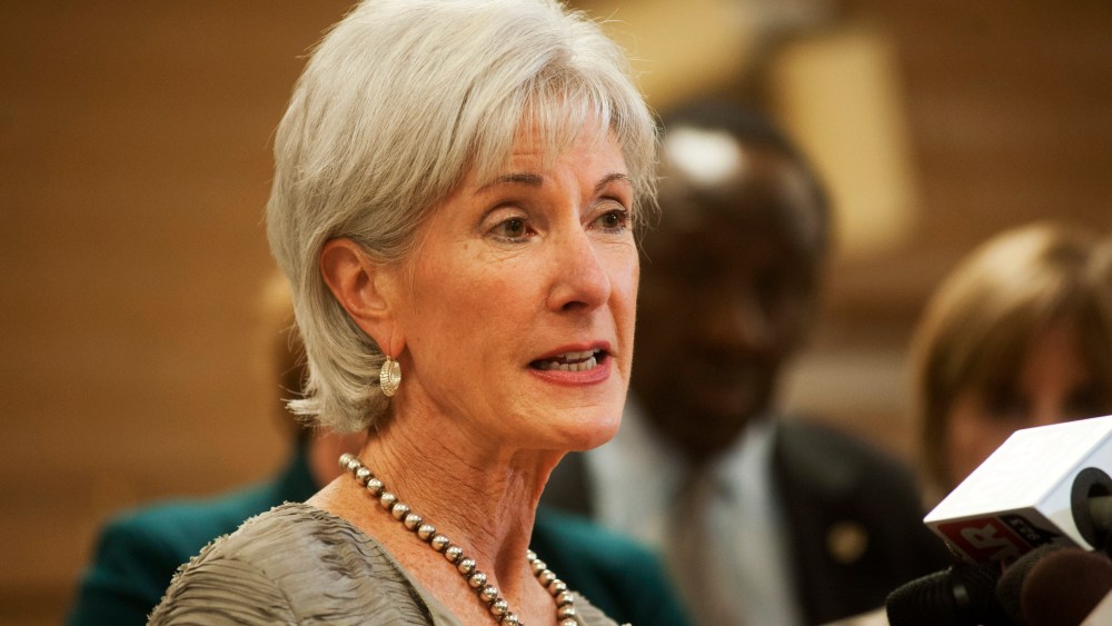 U.S. Health and Human Services Chief Kathleen Sebelius takes questions during a press conference about the Affordable Care Act, October 24, 2013 in Phoenix, Arizona.