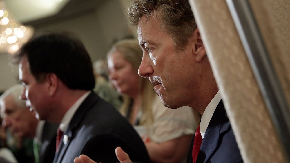U.S. Sen. Rand Paul at a "Get out the Vote" rally for Ken Cuccinelli, October 28, 2013 in Fairfax, Virginia.