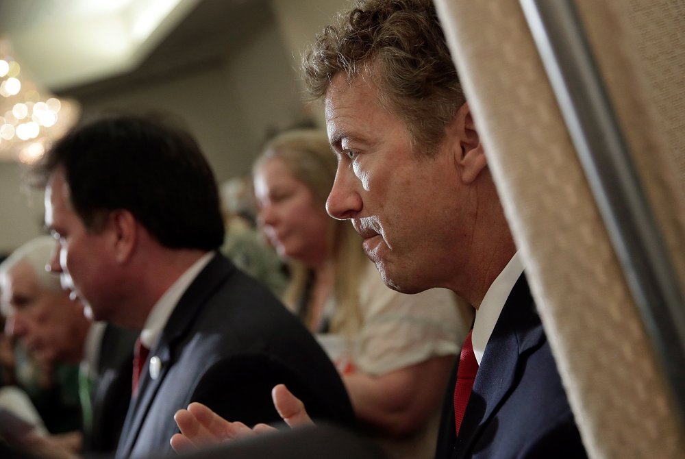 U.S. Sen. Rand Paul at a "Get out the Vote" rally for Ken Cuccinelli, October 28, 2013 in Fairfax, Virginia.