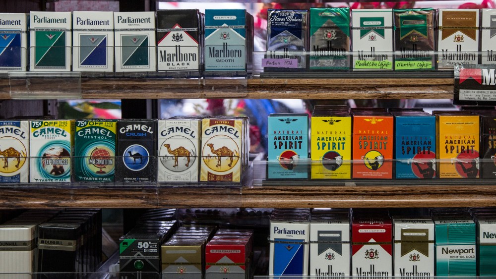 Cigarettes are displayed on Oct. 31, 2013 in New York City.