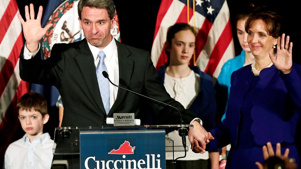 Ken Cuccinelli waves goodbye to supporters after conceding the Virginia Governor's race, November 5, 2013 in Richmond, Virginia.