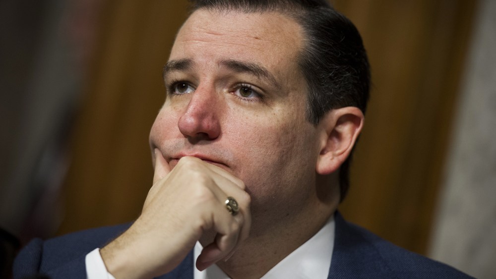 Republican Senator Ted Cruz of Texas attends a hearing on sequestration effects on military budget and spending before the Senate Armed Services Committee on Capitol Hill in Washington, DC, on Nov. 7, 2013.