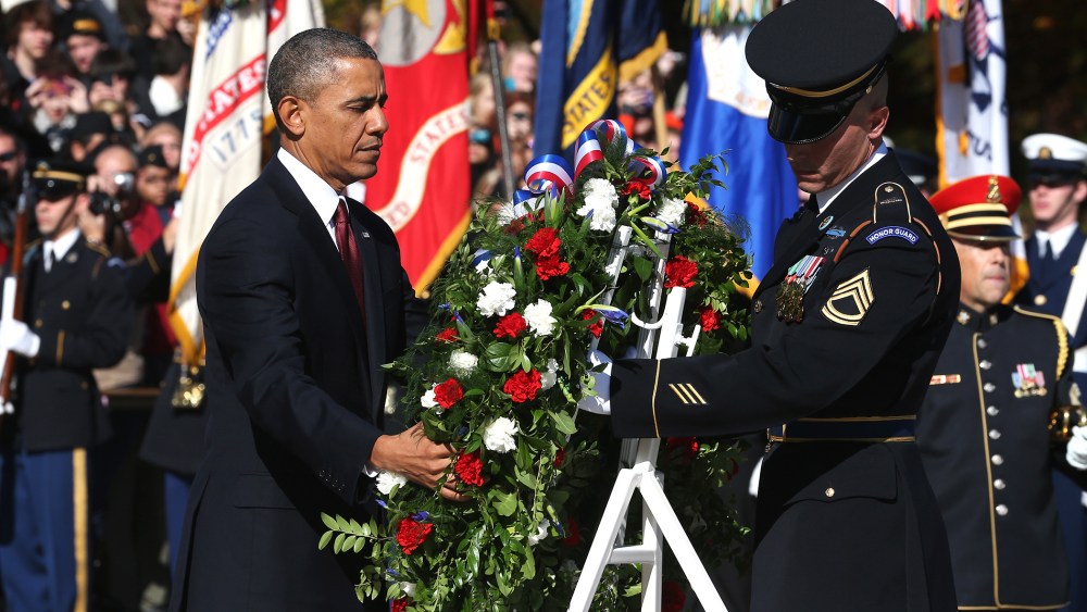Obama Participates In Observance Of Veterans Day At Arlington Nat'l Cemetery