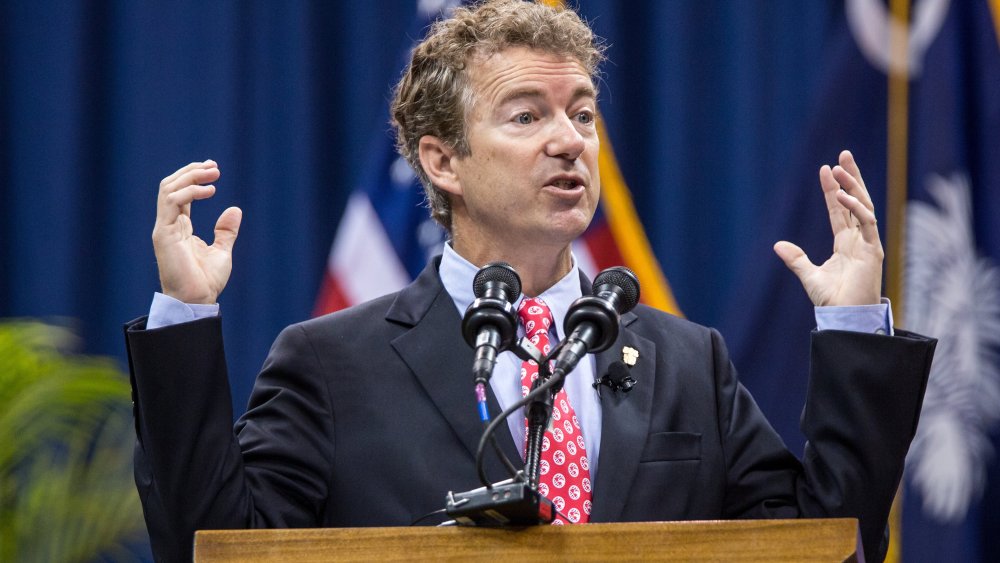 Sen. Rand Paul (R-KY) address the Corps of Cadets at the Citadel on November 12, 2013 in Charleston, South Carolina.