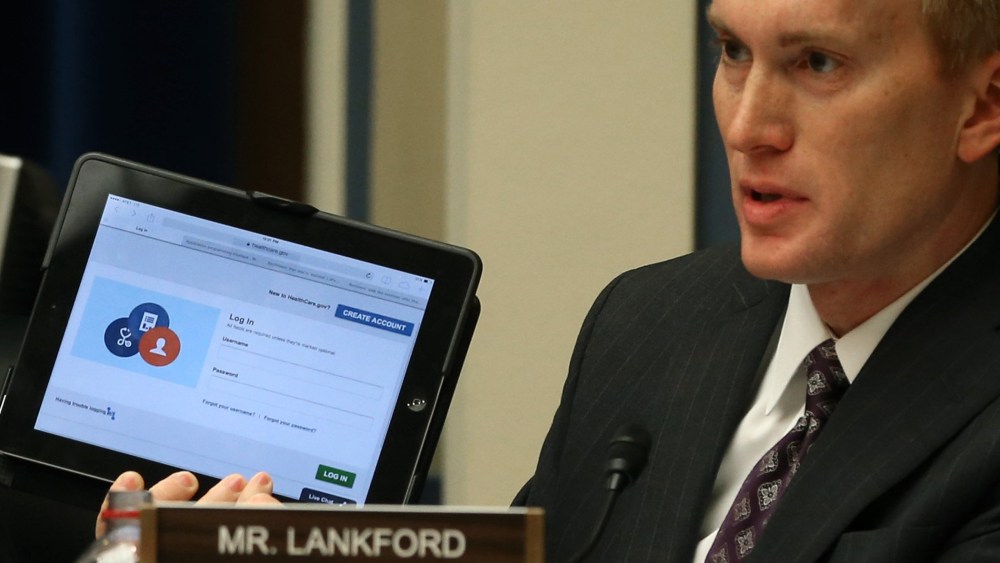 Rep. James Lankford during a House Oversight and Government Reform Committee hearing November 13, 2013 in Washington, D.C.