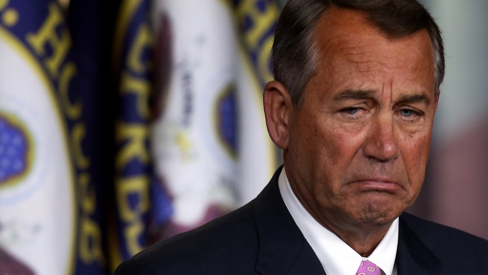 House Speaker John Boehner (R-OH) speaks during his weekly news conference at the U.S. Capitol, November 14, 2013 in Washington D.C.