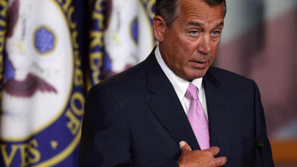 House Speaker John Boehner speaks at the U.S. Capitol, November 14, 2013 in Washington, D.C.