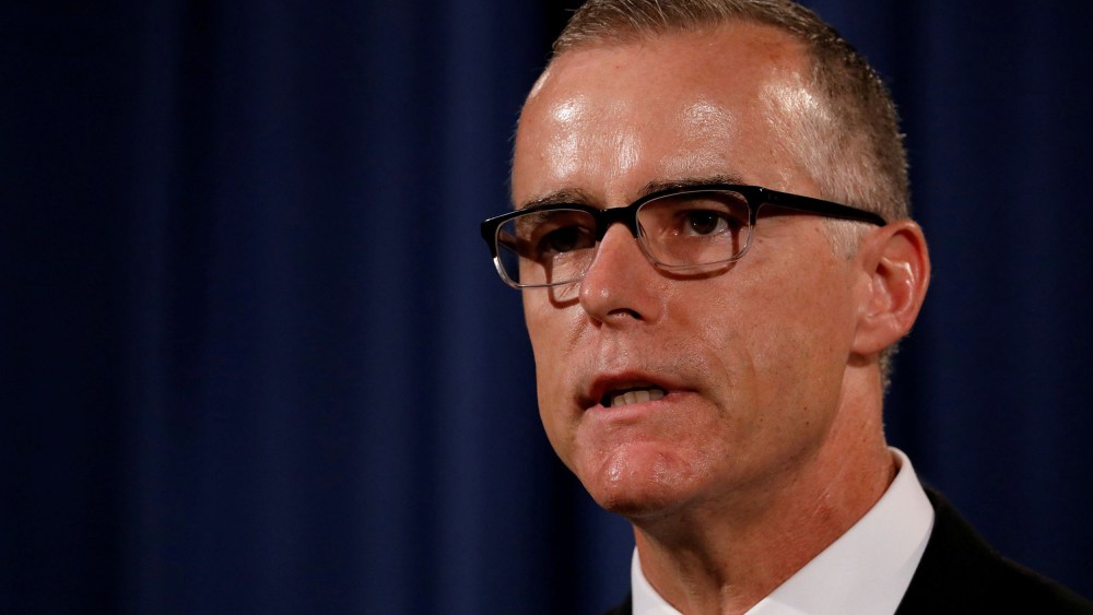 Image: FILE PHOTO: Acting FBI Director Andrew McCabe announces the results of the national health care fraud takedown during a news conference at the Justice Department in Washington