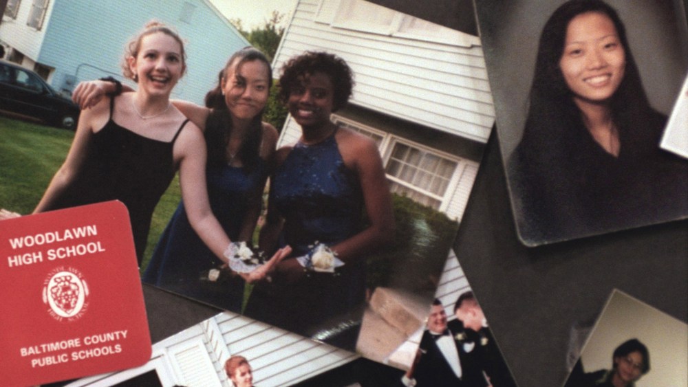 A collage of photographs of Hai Min Lee and her friends were on display at Lee's memorial service on March 11, 1999 in Baltimore, Md.
