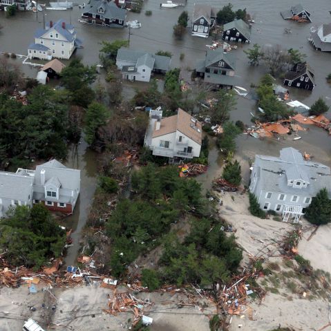 Aerial views of the damage caused by Hurricane Sandy to the New Jersey coast taken during a search and rescue mission by 1-150 Assault Helicopter Battalion, New Jersey Army National Guard, Oct. 30, 2012.  (Photo by AP/Rex Features)
