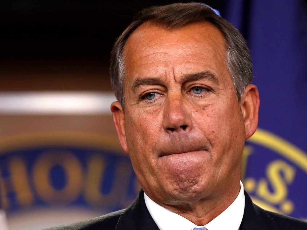 File photo: House Speaker John Boehner at a news conference in  Washington on November 9, 2012. (Photo by Larry Downing/Reuters)